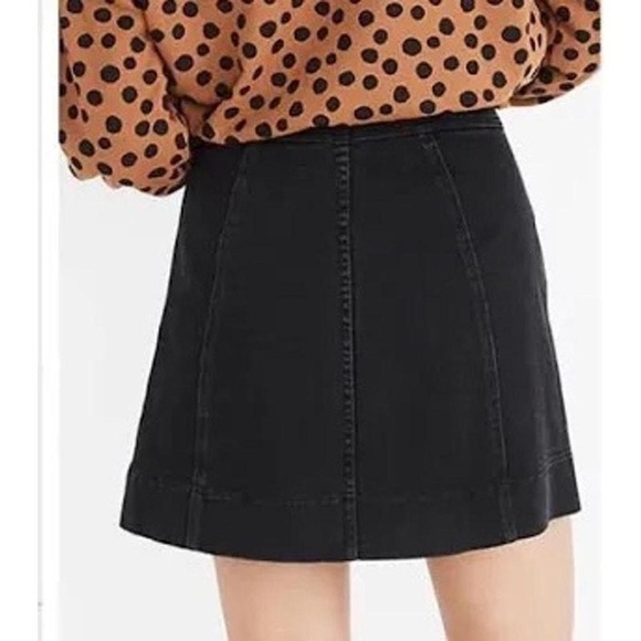 Madewell Metropolis Snap Jean Skirt Rawley Black Size 6 - Picture 5 of 11
